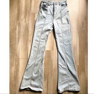 Light wash bell bottom jeans